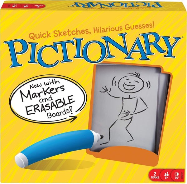Mattel Pictionary Drawing Board Game with Erasable Boards