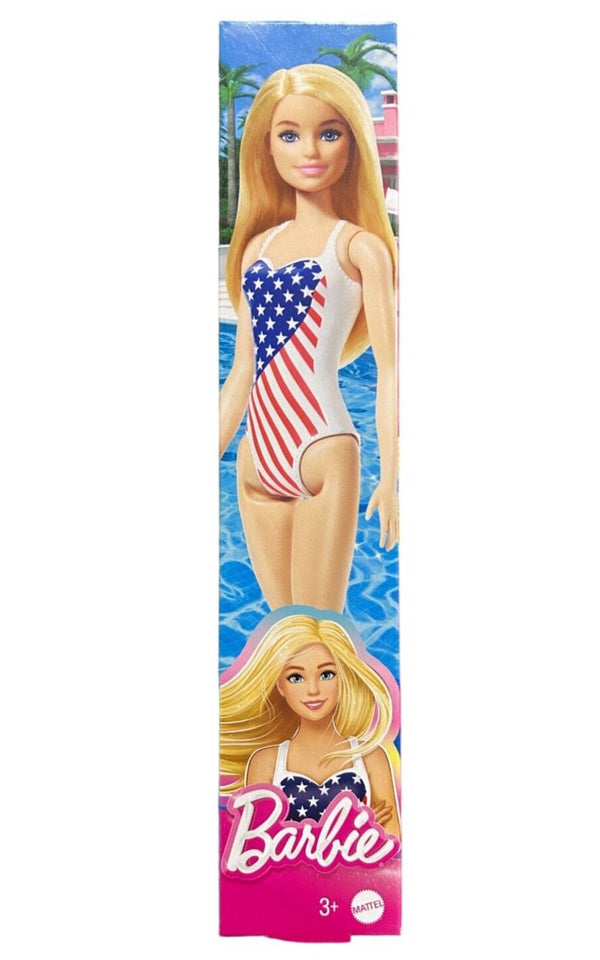 Barbie American Flag Swimsuit Doll – Summer Beach Style