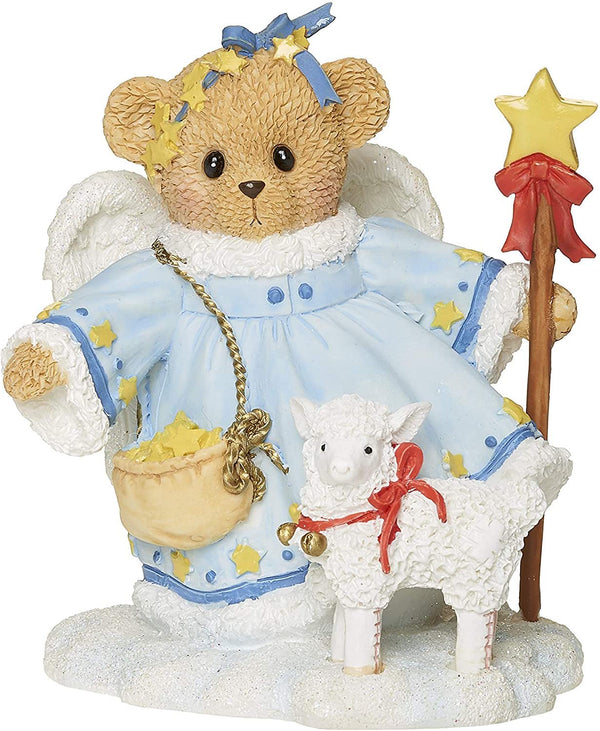 Roman Cherished Teddies Stella Snow Angel with Lamb Figure 3.75"