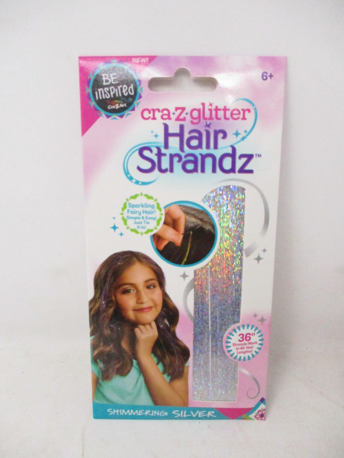 Cra-Z-Art Glitter Hair Strandz – Shimmering Silver Fairy Hair