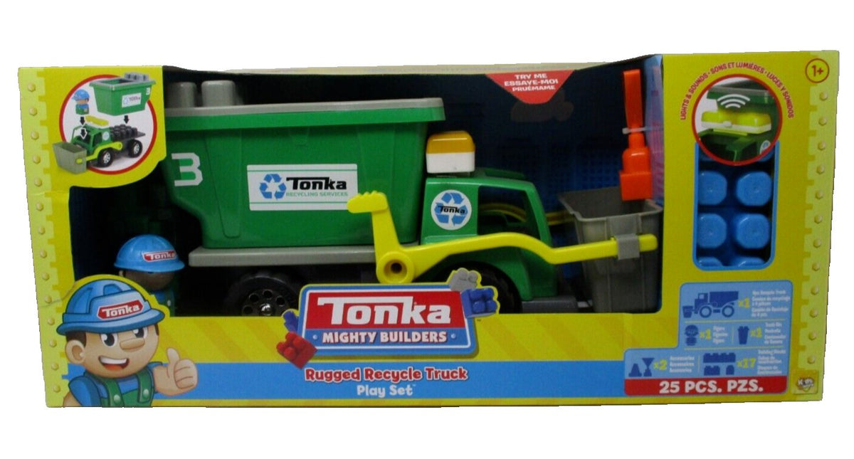 Tonka Mighty Builders Rugged Recycle Truck 10-Piece Playset