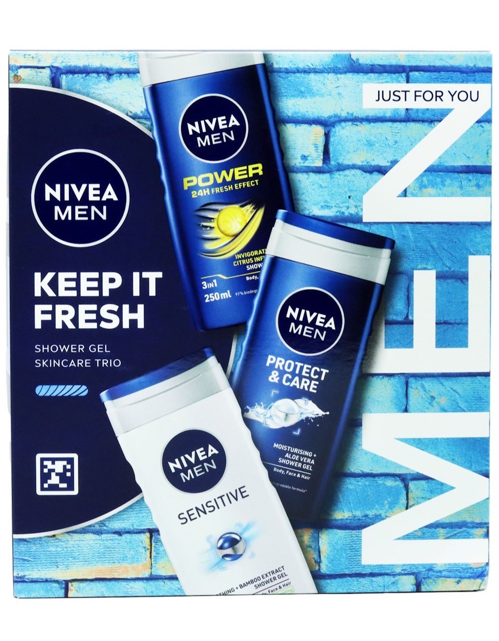 Nivea Men Keep It Fresh Shower Gel Trio – 3-Pack Gift Set