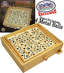 Wood Labyrinth Game – Classic Tilt Maze Skill Toy