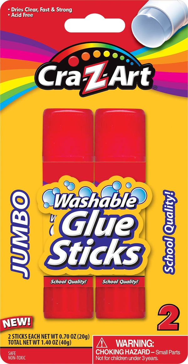 Cra-Z-Art Washable Jumbo Glue Sticks – 2 Count