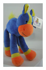 Beverly Hills Plush Donkey Rattle Toy | Blue & Orange | 11" Tall