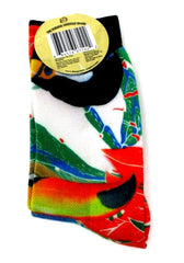 Margaritaville Toucan Graphic Print Crew Socks – Ladies Medium