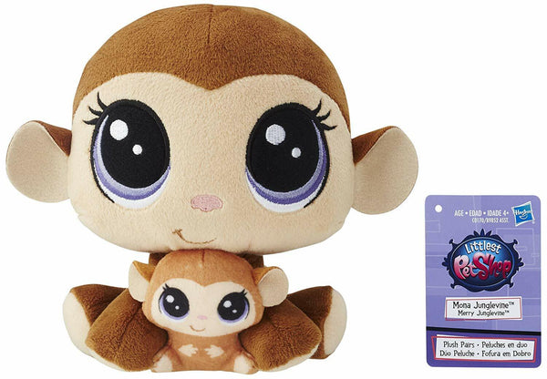 Hasbro Littlest Pet Shop Mona & Merry Junglevine Monkey Plush Pair