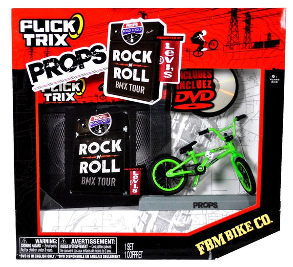Spin Master Flick Trix Props Rock N Roll BMX Tour Finger Bike Set