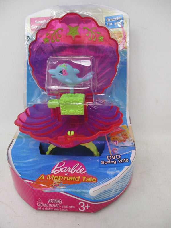 Barbie Mermaid Tale Seashell Surprise Pink Bracelet with Mini Dolphin