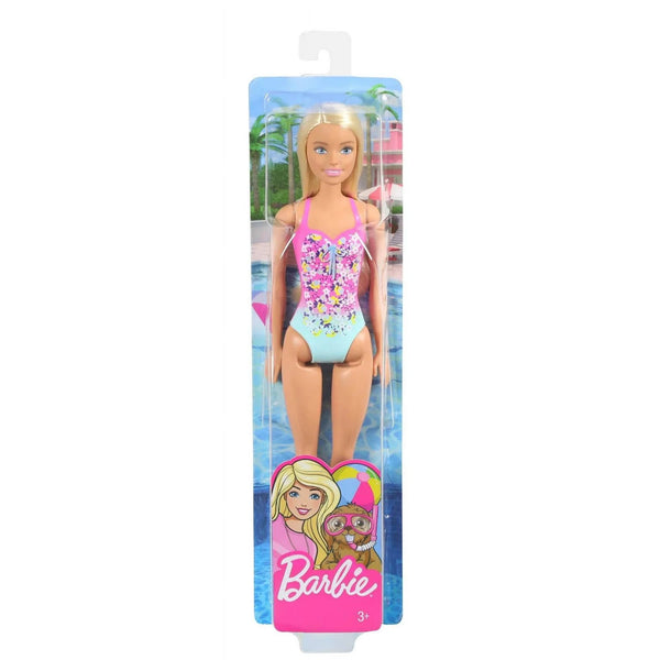 Barbie Beach Doll – Blonde Hair & Floral Swimsuit