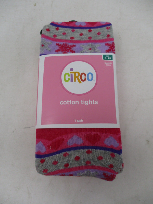 Circo Cotton Tights Purple Fairisle Size 4-6X