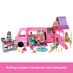 Barbie Dream Camper Playset with Roof Tent & 60+ Accessories