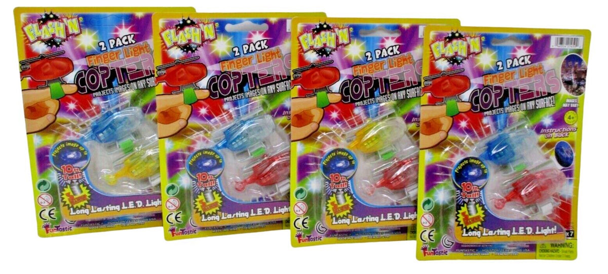 Flash'N Finger Light Copters – Glow-in-the-Dark Party Toy 4-Pack