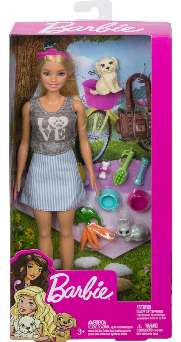 Barbie Dolls & Pets Playset with Puppy, Bunny & Accessories