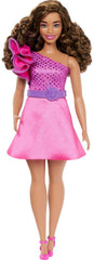 Barbie Fashionistas Curvy Doll – Brown Hair & Pink Dream Dress