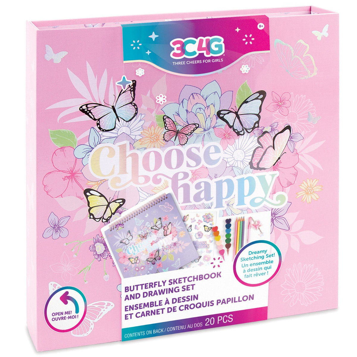 Make It Real Butterfly Sketchbook & Drawing 20-Piece Set