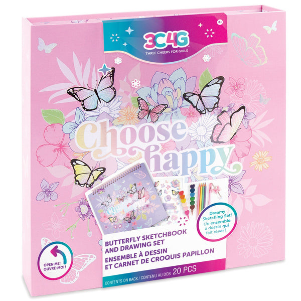 Make It Real Butterfly Sketchbook & Drawing 20-Piece Set