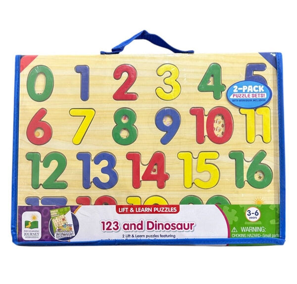 The Learning Journey Lift & Learn 2-Pack Puzzle 123 & Dinosaur