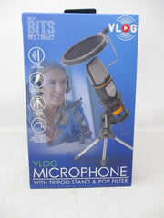 Bytech VLOG Microphone with Tripod Stand & Pop Filter