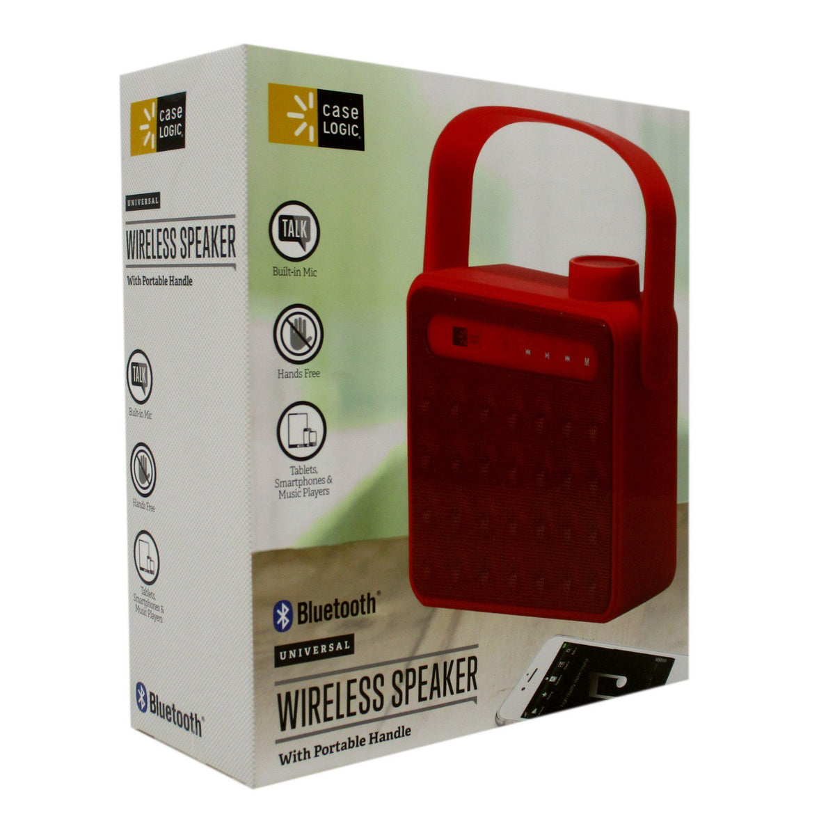 Case Logic Bluetooth Portable Speaker with Handle – Red