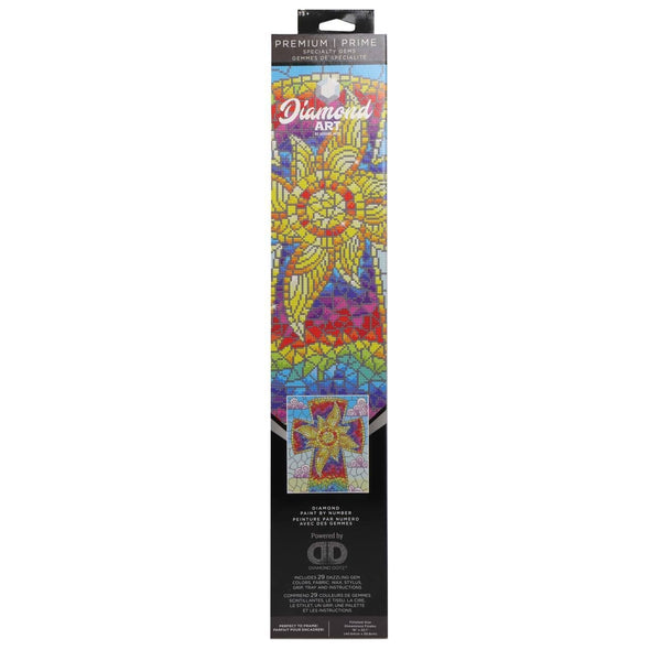 Leisure Arts Diamond Art Stained Glass Cross Premium Painting Kit