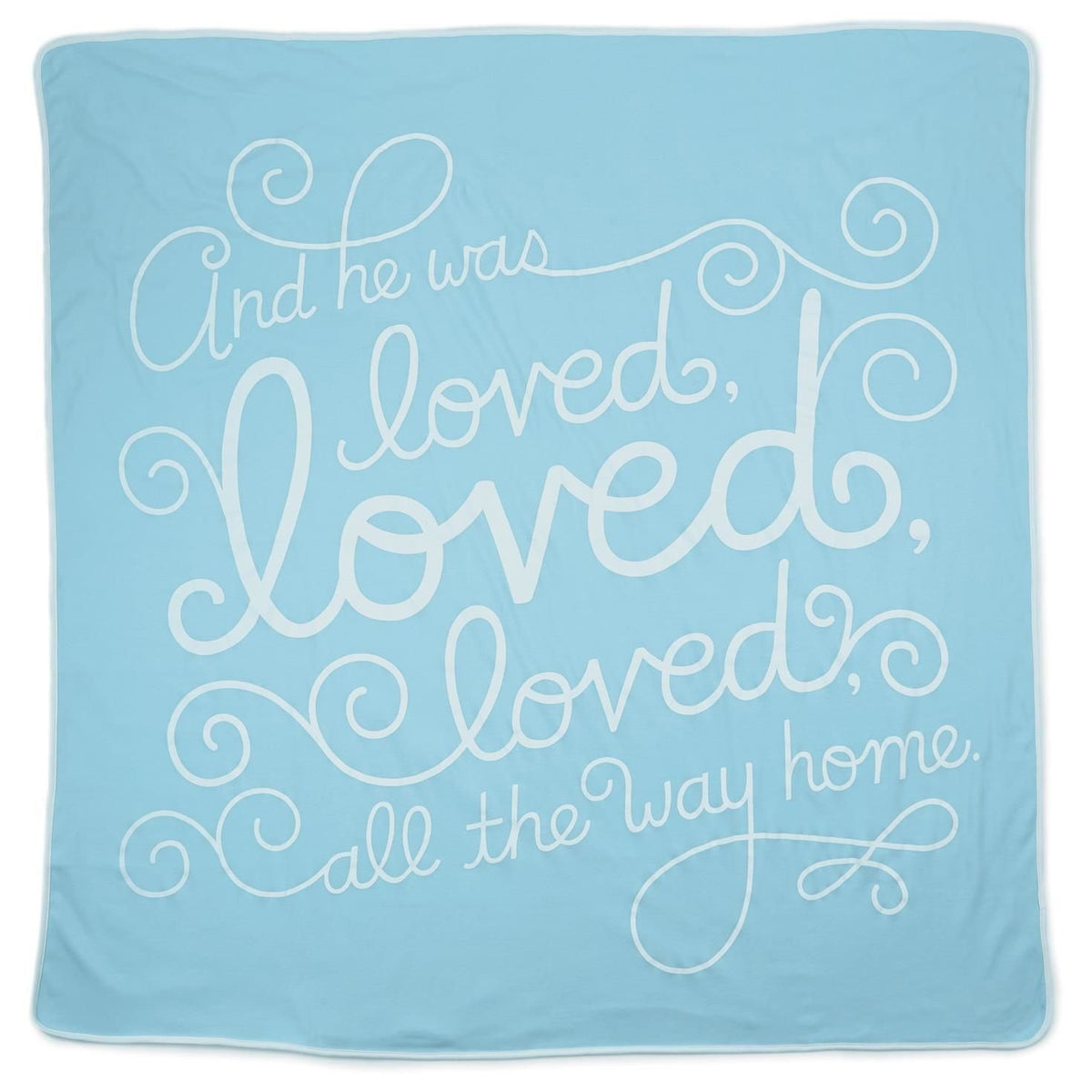 Hallmark Loved Baby Boy Soft Blue Security Blanket
