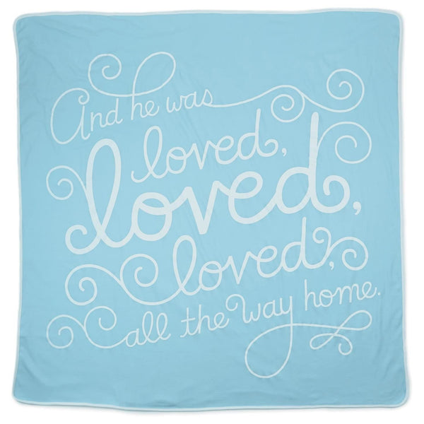 Hallmark Loved Baby Boy Soft Blue Security Blanket