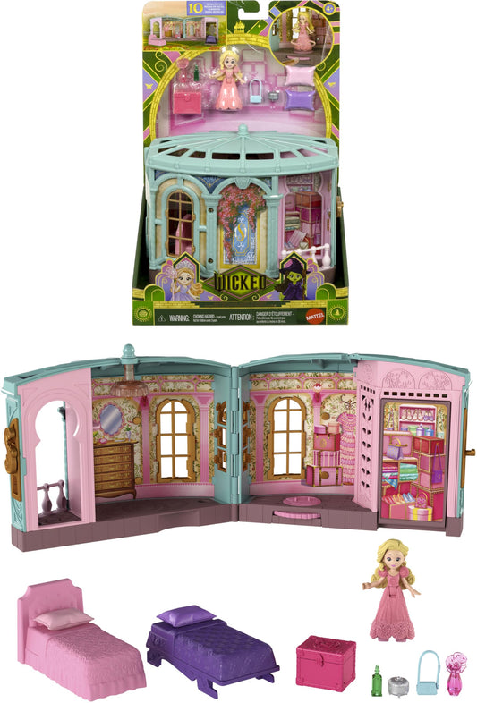 Mattel Wicked So Popular Dorm Doll Playset | 3 Play Spaces & 9 Accessories