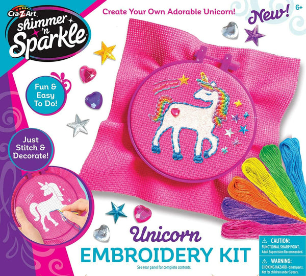 Cra-Z-Art Shimmer & Sparkle Unicorn Embroidery Kit for Kids