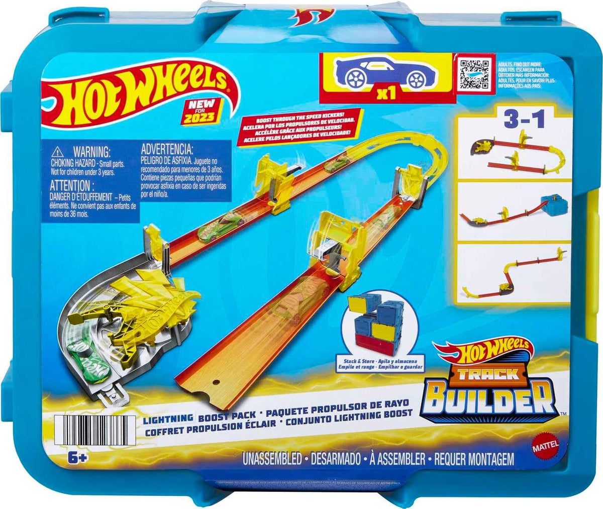 Hot Wheels Track Builder Lightning Boost Pack with 1:64 Car