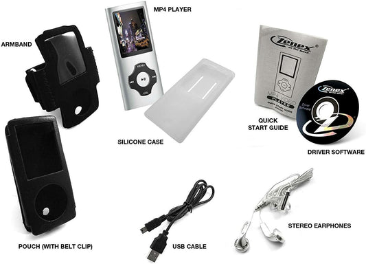 Zenex MP5556-2 Portable MP4 Player 2GB with FM Radio – Silver