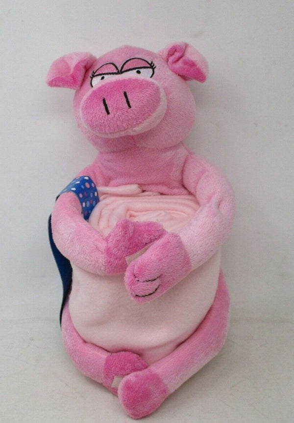 Northpointe Pink Pig Plush with Oink Sound & Fleece Throw Blanket