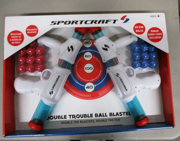 SportCraft Double Trouble Ball Blast Guns – 2-Player Shooting Game