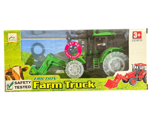 Green Friction-Powered Farm Truck Toy for Kids