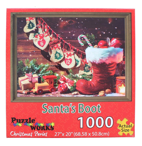 Puzzle Works Santa's Boot 1000-Piece Jigsaw Puzzle | 27" x 20"