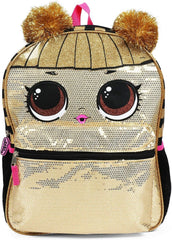 LOL Surprise Queen Bee 16-Inch Gold Sequin Backpack