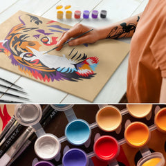 Arteza Tiger Paint by Numbers Kit | 12x16 In | 21-Piece Set