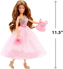 Dream Ella Let's Celebrate 11.5" Brunette Fashion Doll – Pink & Gold