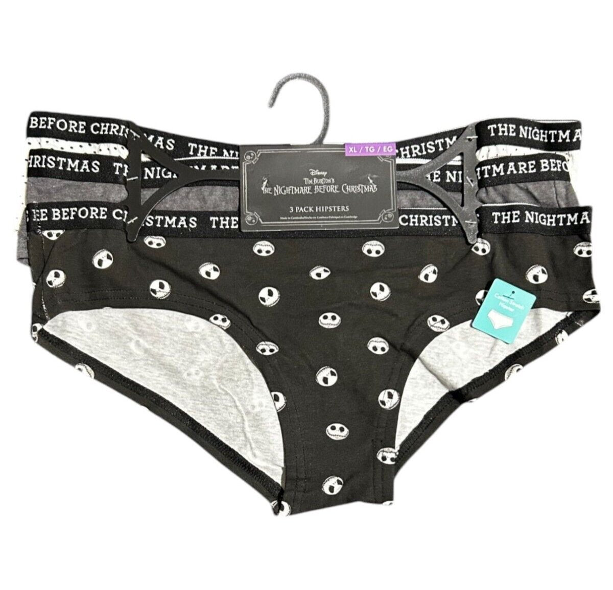 Disney The Nightmare Before Christmas Hipster Underwear 3-Pack – XL