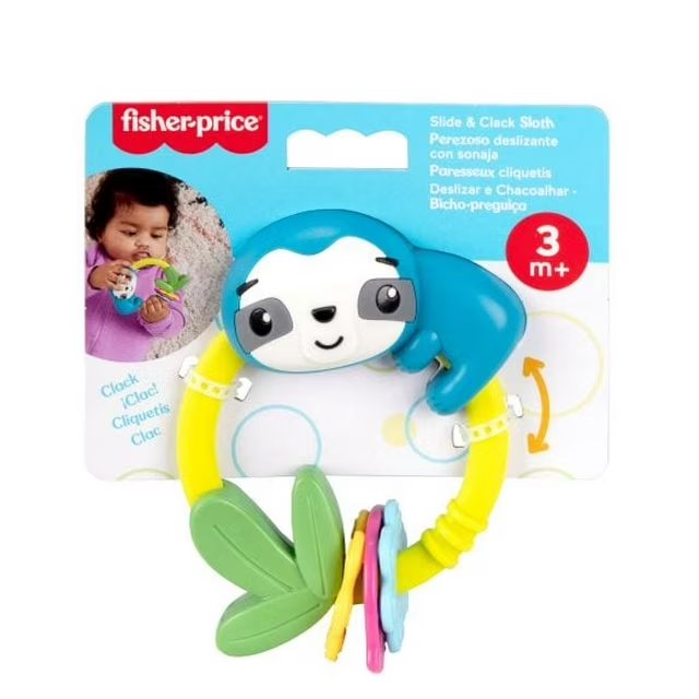 Fisher-Price Slide & Clack Sloth Baby Teether Sensory Toy