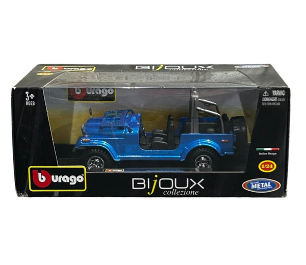 Bburago Jeep Wrangler Die-Cast Model Car – Blue 1:24 Scale