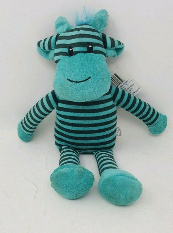 Beverly Hills Baby Plush Rattle Teal Giraffe Striped
