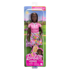 Barbie Golf Player Brunette Doll with Pink Outfit & Golf Club