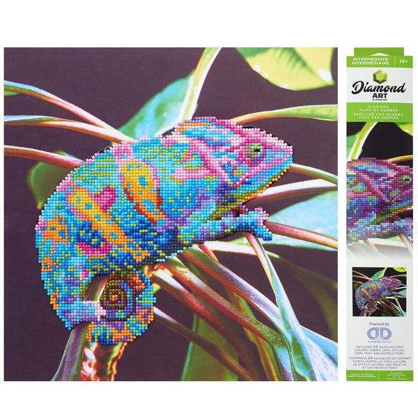 Leisure Arts Diamond Art Chameleon Kit 12x12 Rhinestone Painting