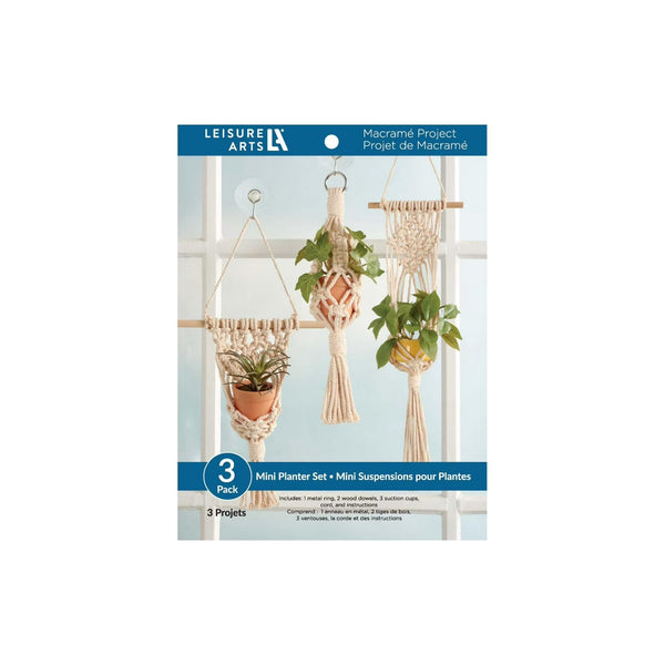 Leisure Arts Macrame Mini Planter Kit – Beginner-Friendly Set