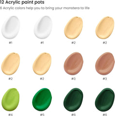 Arteza Paint by Numbers Kit – Monstera, 12x16 In, 21 Pieces