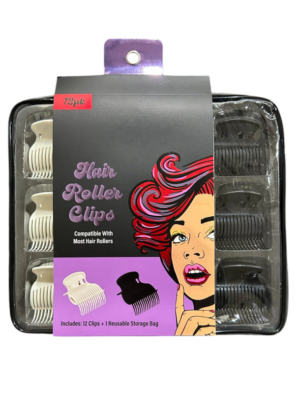 BargainRanger Hair Roller Clips Set of 12 with Reusable Storage Bag