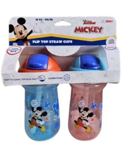 TOMY The First Years Mickey Mouse Toddler Straw Cups 2-Pack