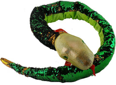 Gitzy 54" Giant Flip Sequin Plush Snake – Green