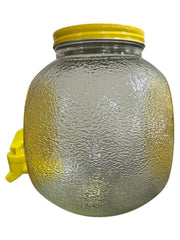 Circle Glass 1 Gallon Lemon Glass Drink Dispenser with Spigot